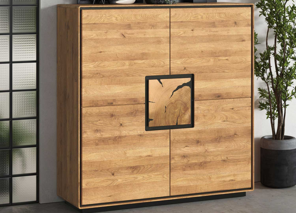 Bahut contemporain en bois de chêne naturel