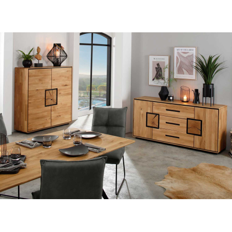 Bahut Contemporain Bois de Chêne Naturel