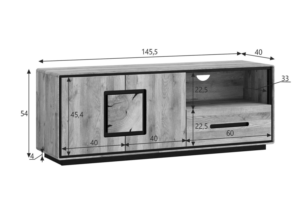 Meuble TV avec Tiroirs et Portes