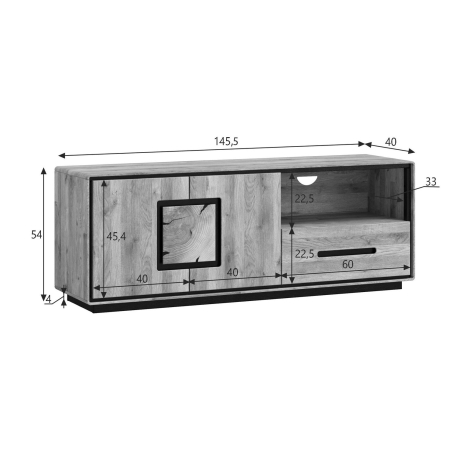 Meuble TV avec Tiroirs et Portes