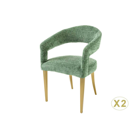 chaise moderne en tissu vert texturé