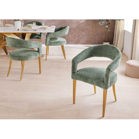 Chaise pas chère en tissu vert