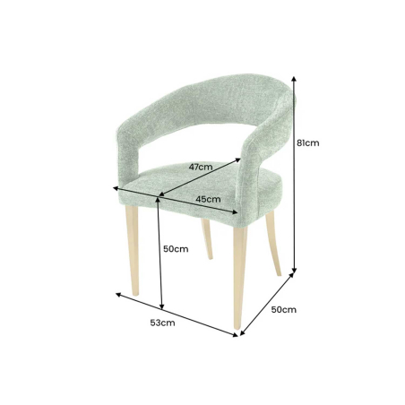 Chaise en Tissu Texturé Verte et Piétement Acier Doré
