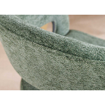 Chaise en Tissu Texturé Verte et Piétement Acier Doré