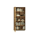 Bibliothèque en Chêne avec Rangements Ouverts et Fermés