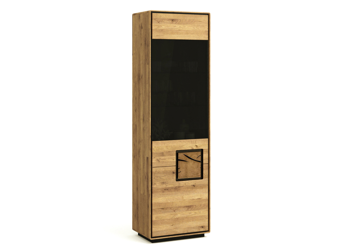Vitrine haut de gamme en chêne – Design épuré et lumière intégrée