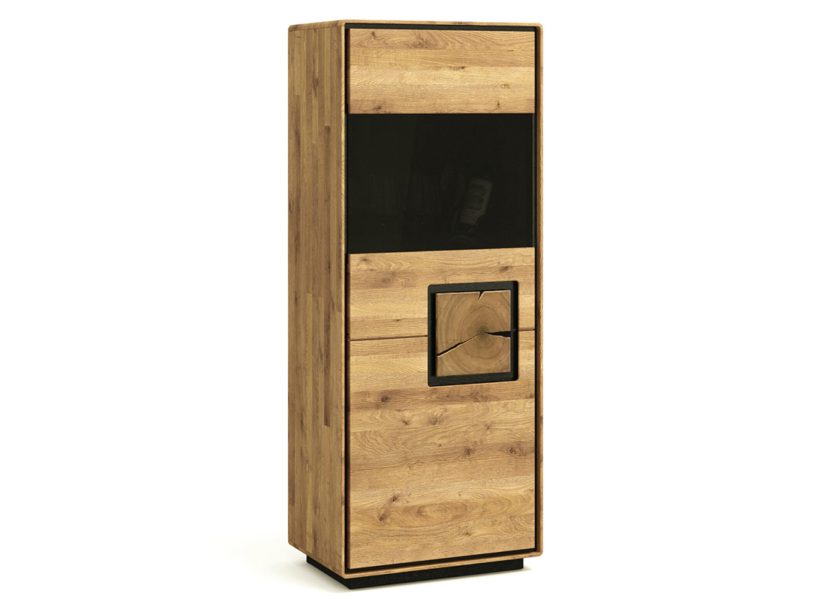 Vitrine compacte en bois massif – Rangement design avec touche naturelle