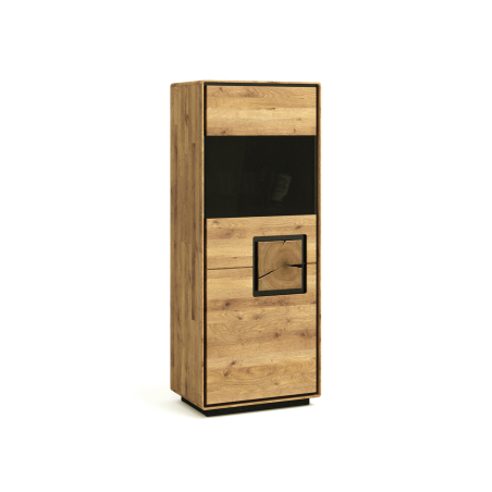 Vitrine compacte en bois massif – Rangement design avec touche naturelle