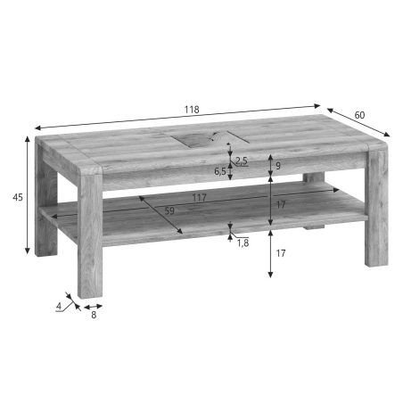 Table Basse en Bois avec Rangement