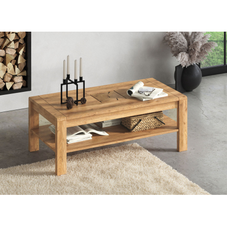 Table basse épaisse en chêne massif – Style intemporel