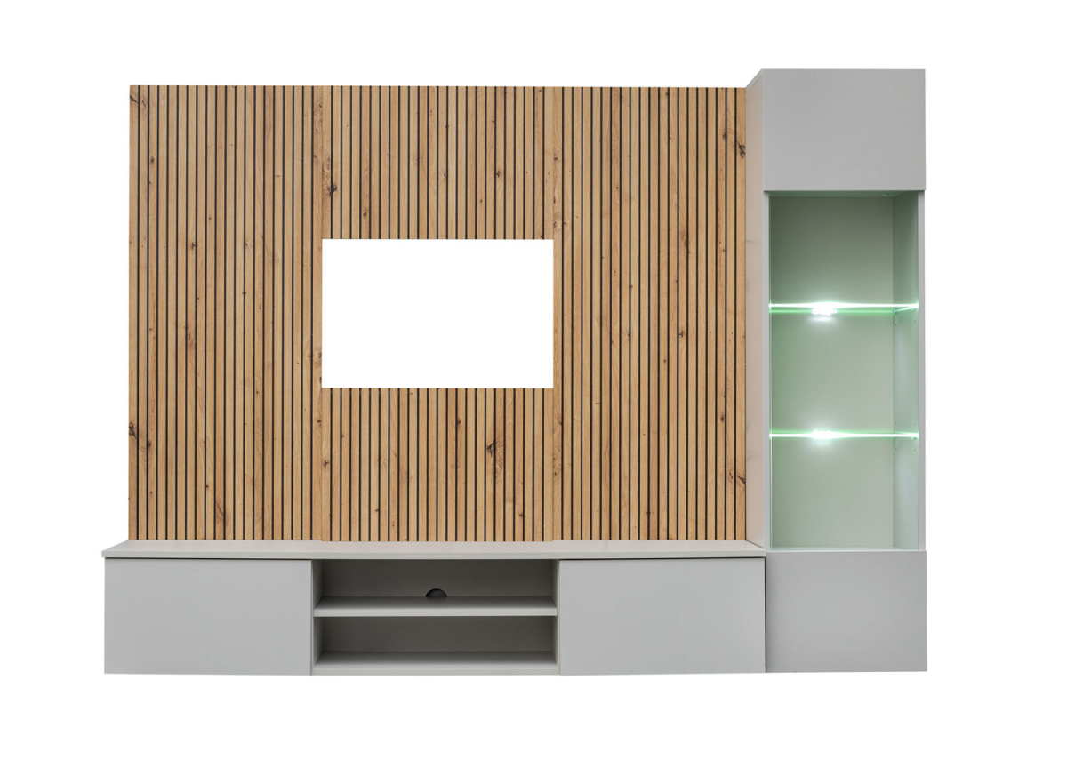 Ensemble TV Suspendu 200 cm – Style Bois et Fonctionnalité