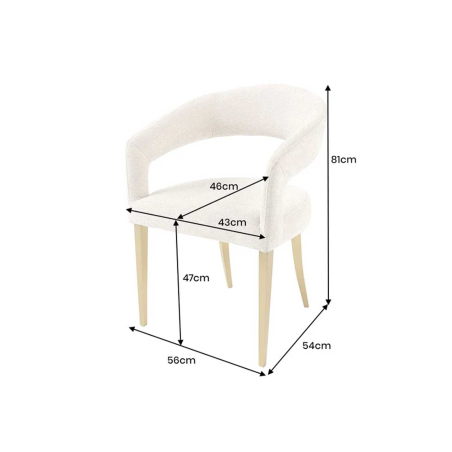 Chaise Design Beige Texturé et pieds Brossé Dorés