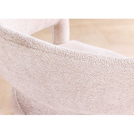 Chaise Design Beige Texturé et pieds Brossé Dorés