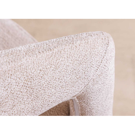 Chaise Design Beige Texturé et pieds Brossé Dorés