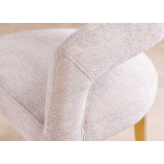 Chaise Design Beige Texturé et pieds Brossé Dorés