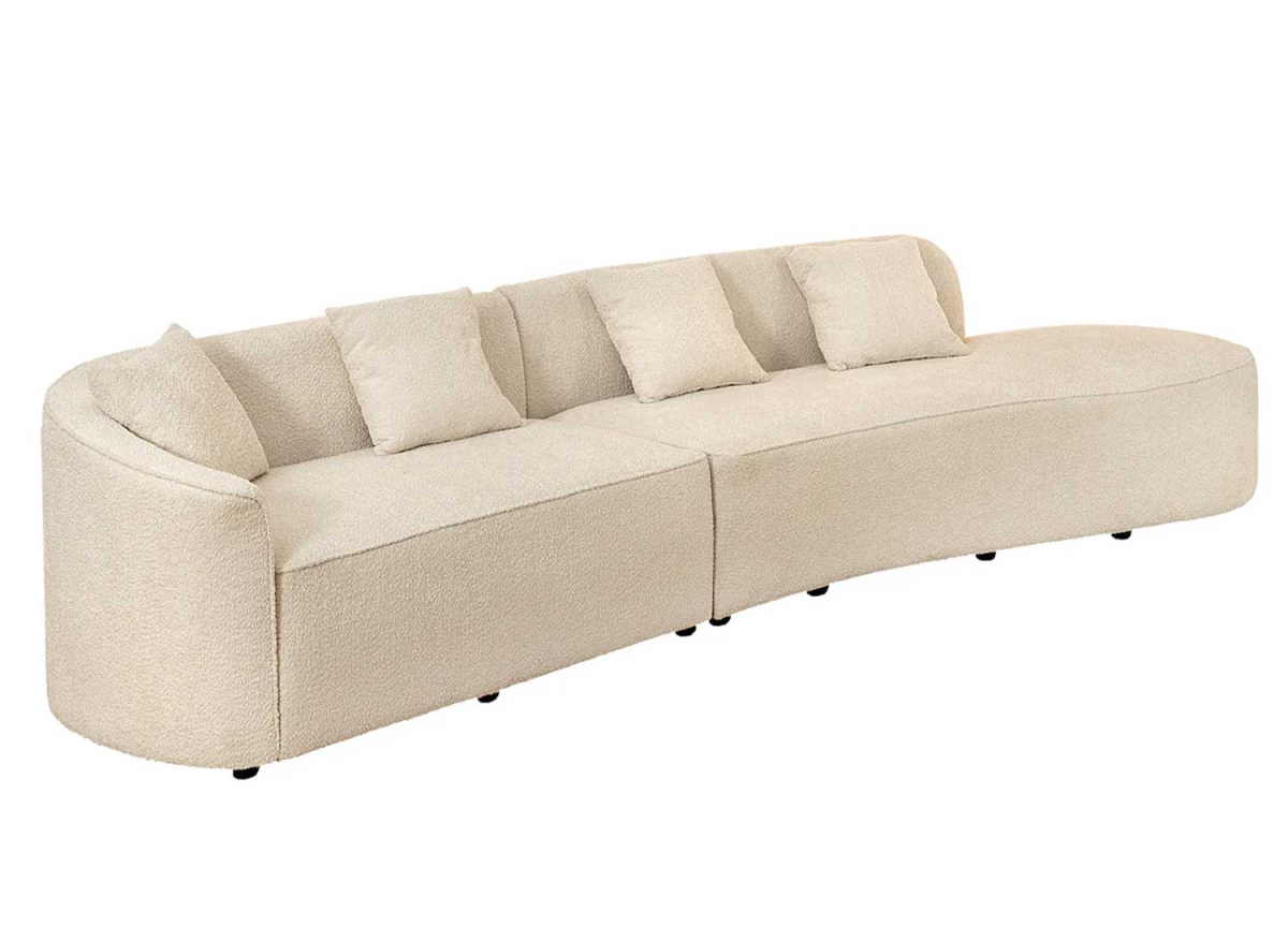 canapé beige bouclé