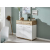 Commode blanche et bois pas cher