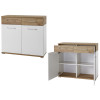 Commode Blanche et Bois pas cher