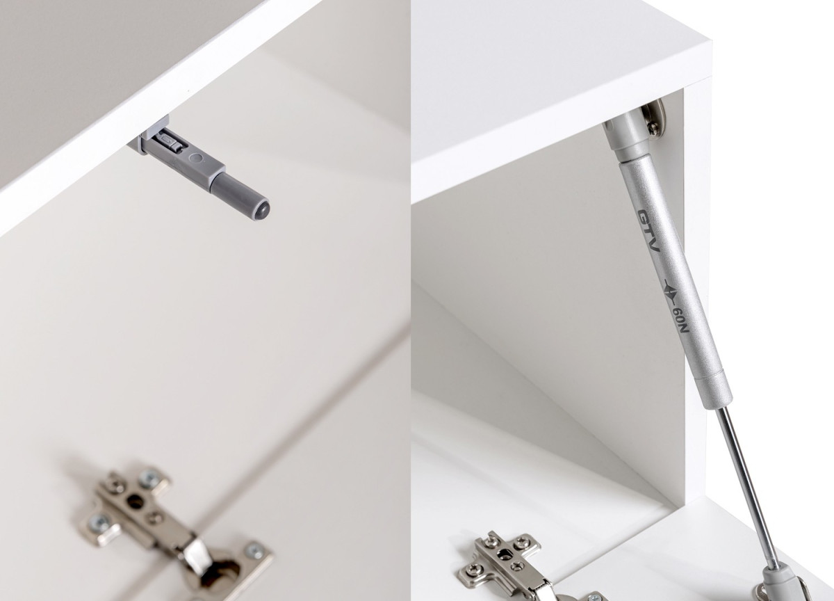 Meuble de Salon TV Suspendu Blanc Contemporain