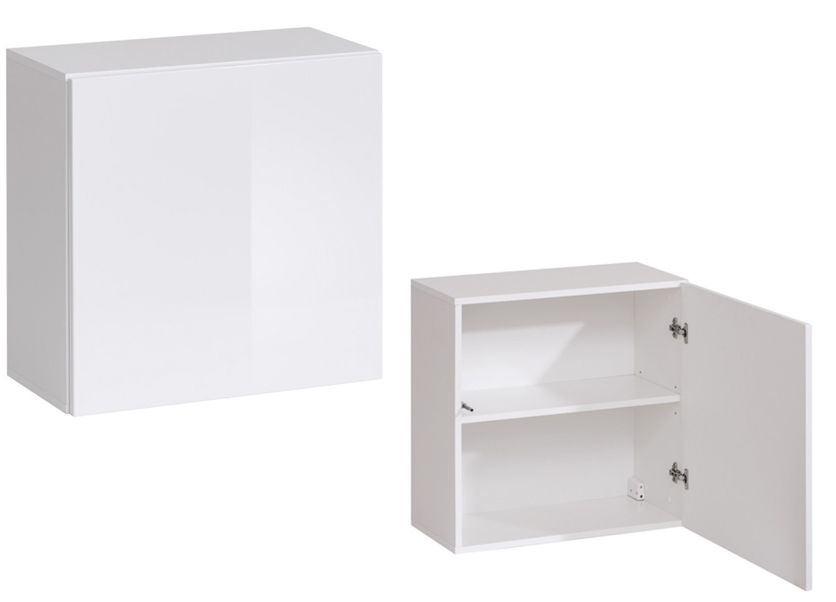 Meuble de Salon TV Suspendu Blanc Contemporain