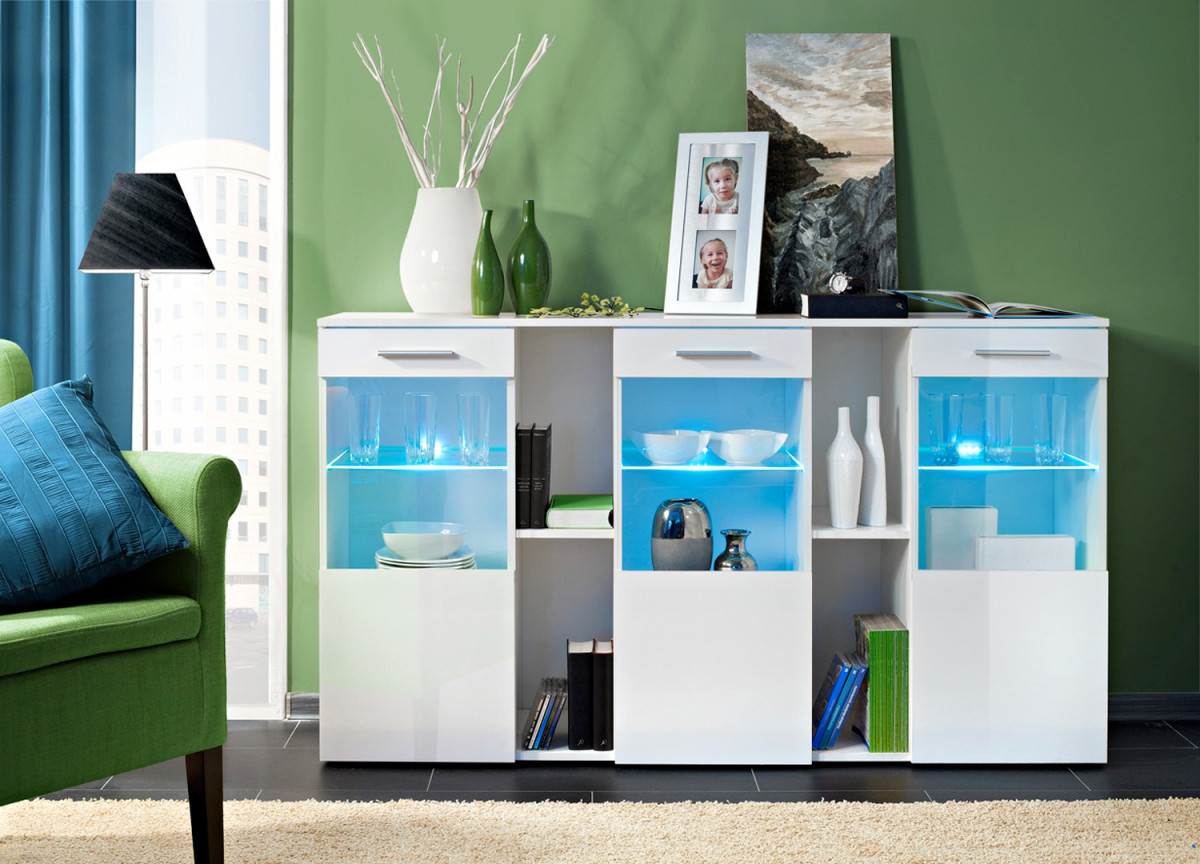 Meuble Buffet Blanc Laqué