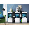 Meuble Buffet Noir ou Blanc Laqué Vitré à Led