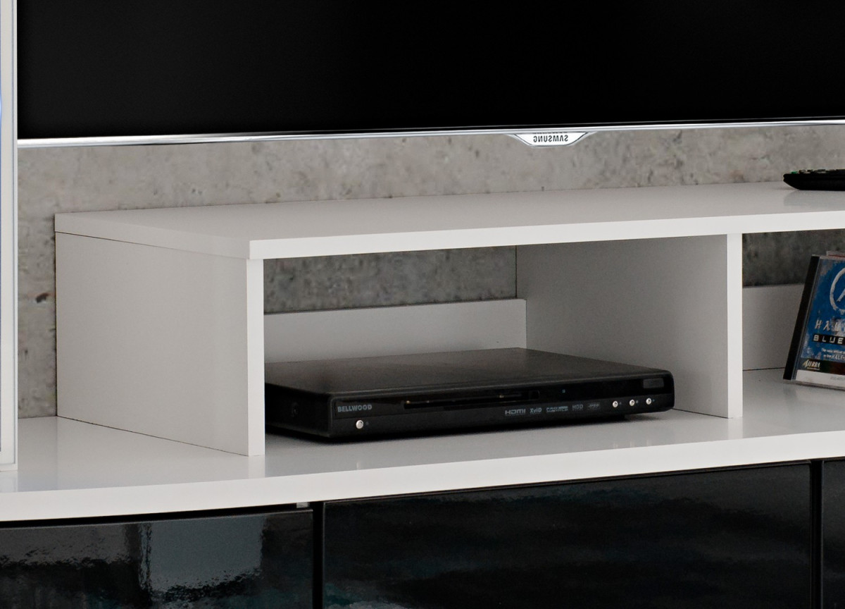 Ensemble TV Living Design Blanc et Noir Laqué - 300 cm