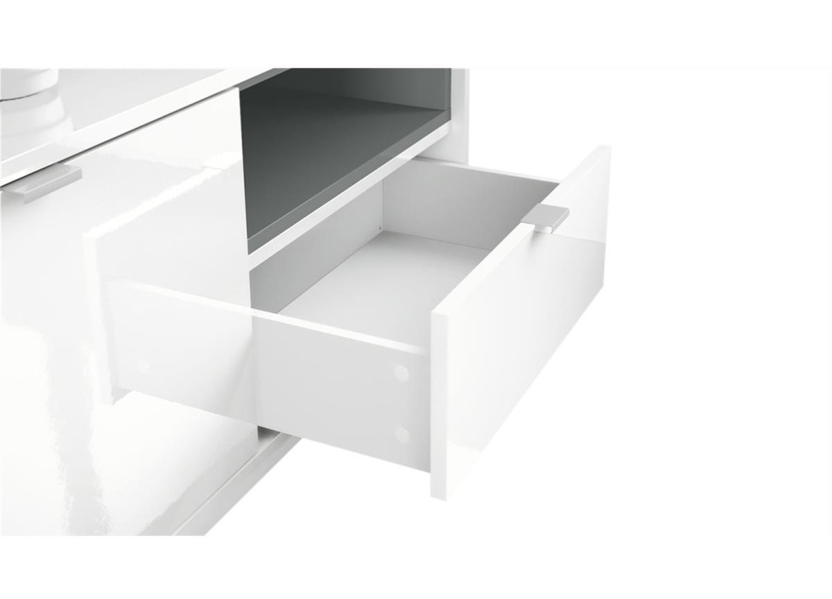 Meuble TV Design Blanc Brillant | Niche de couleur au Choix