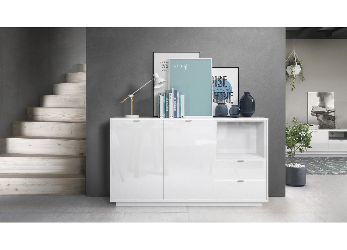 Buffet Design Blanc Brillant