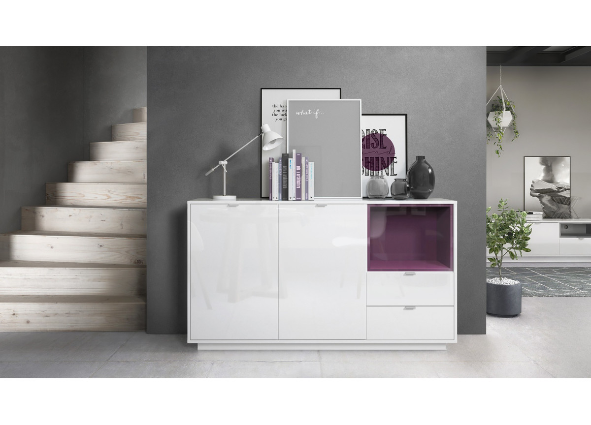 Buffet Design Blanc Brillant