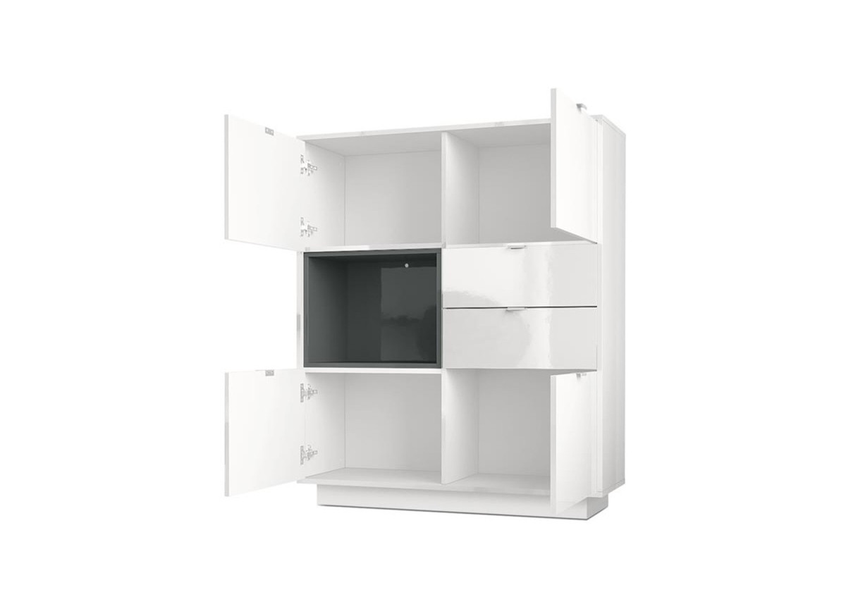 Buffet Haut Design Blanc Brillant