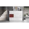 Meuble Buffet Haut Blanc Brillant 6 portes