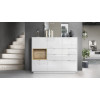 Meuble Buffet Haut Blanc Brillant 6 portes