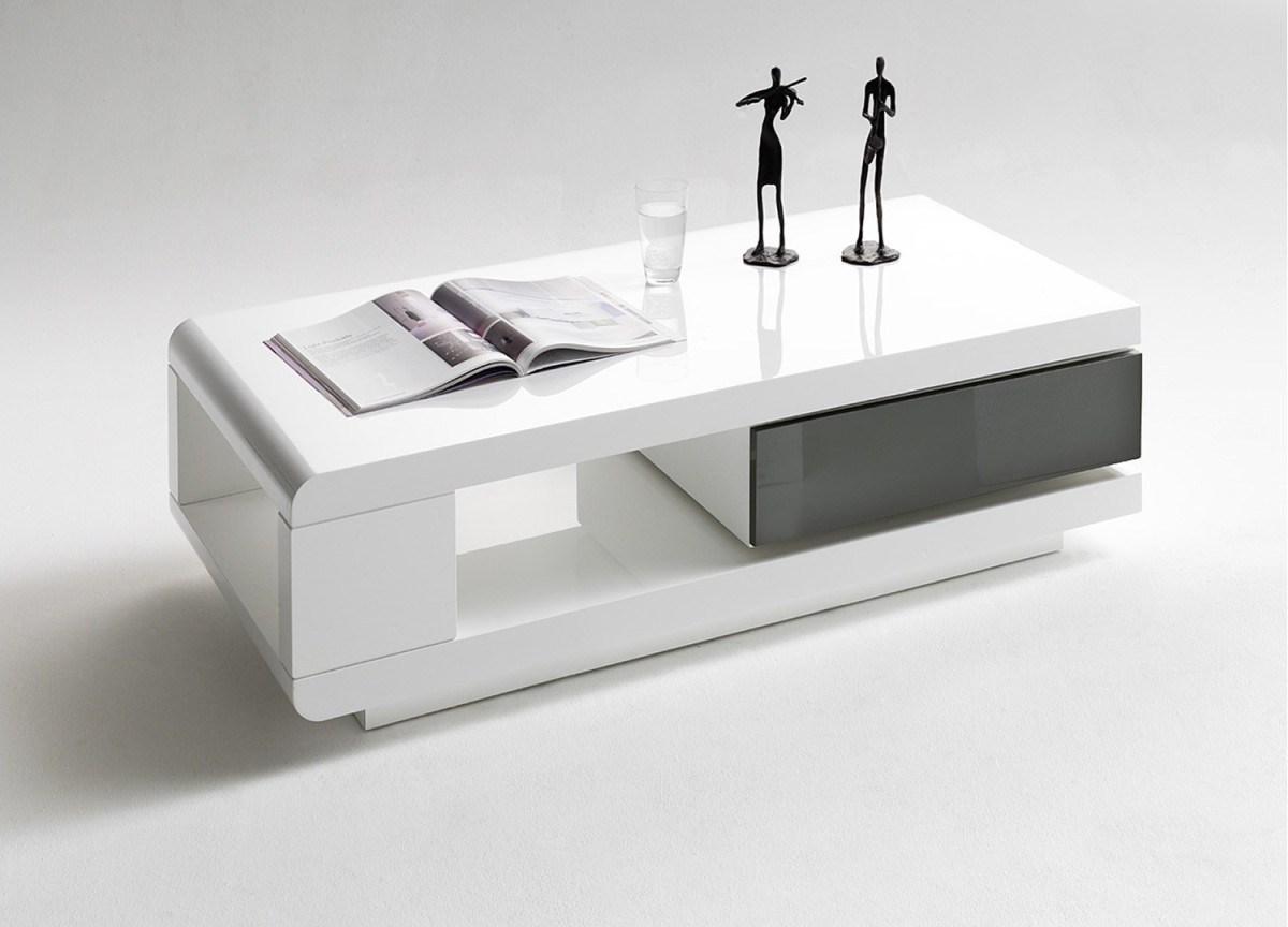 Table Basse avec Tiroir Amovible Moderne