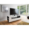 Meuble TV Blanc Design sur Roulettes