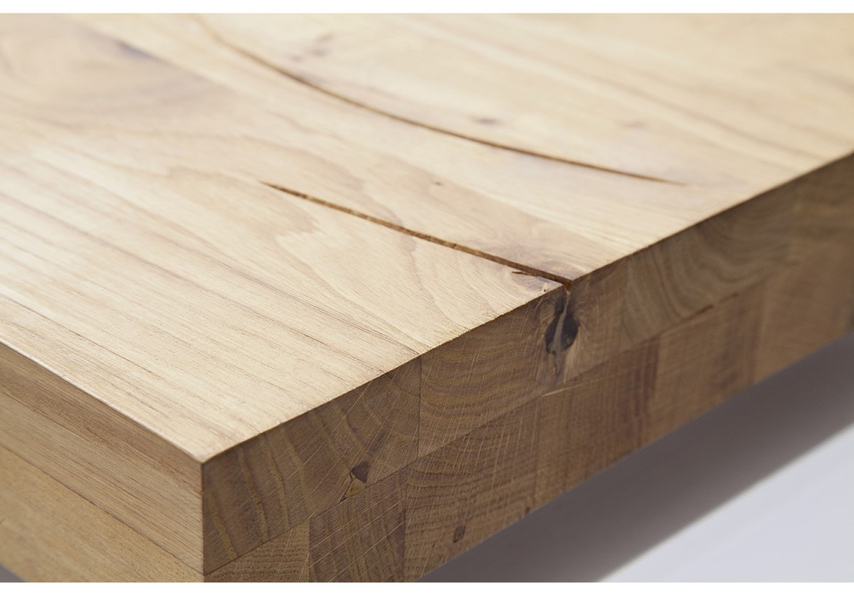 Commode a Tiroirs Laqué Blanche & Bois Chêne Massif