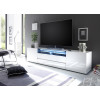 Meuble TV 203 cm Blanc Laqué Design Led Blanc