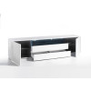 Meuble TV 203 cm Blanc Laqué Design Led Blanc