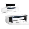 Meuble TV Design Lumineux Blanc Laqué-Chêne