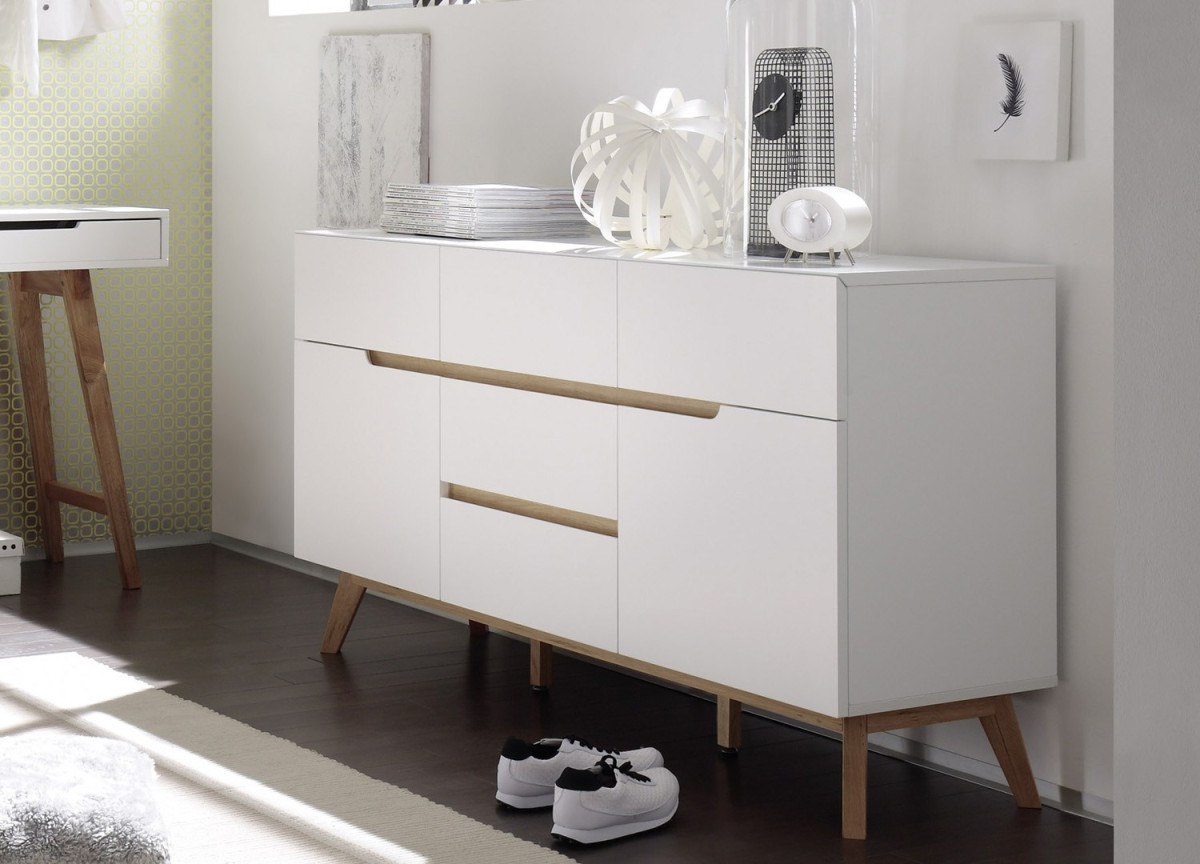 Buffet blanc et bois style scandinave