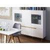 Buffet Haut Vitré Blanc Laqué Mat