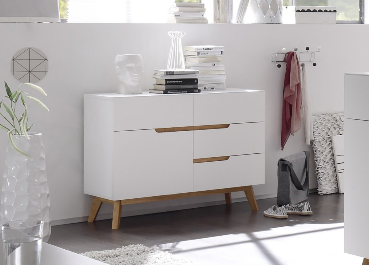 Commode de Salon Scandinave Blanche