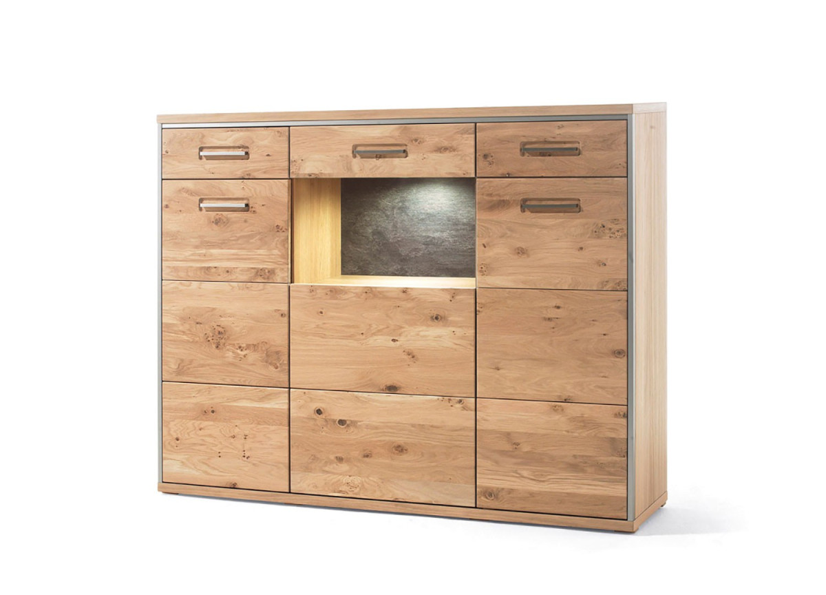 Buffet Haut Contemporain en Bois Chêne Massif