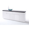 Buffet 200 cm Gris et Blanc Lumineux