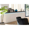 Buffet 200 cm Gris et Blanc Lumineux