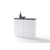 Commode 2 Portes Grise et Blanche Laquée LED