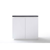 Commode 2 Portes Grise et Blanche Laquée LED
