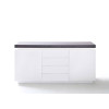 Buffet 150 cm Gris et Blanc Laqué
