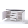 Buffet 150 cm Gris et Blanc Laqué