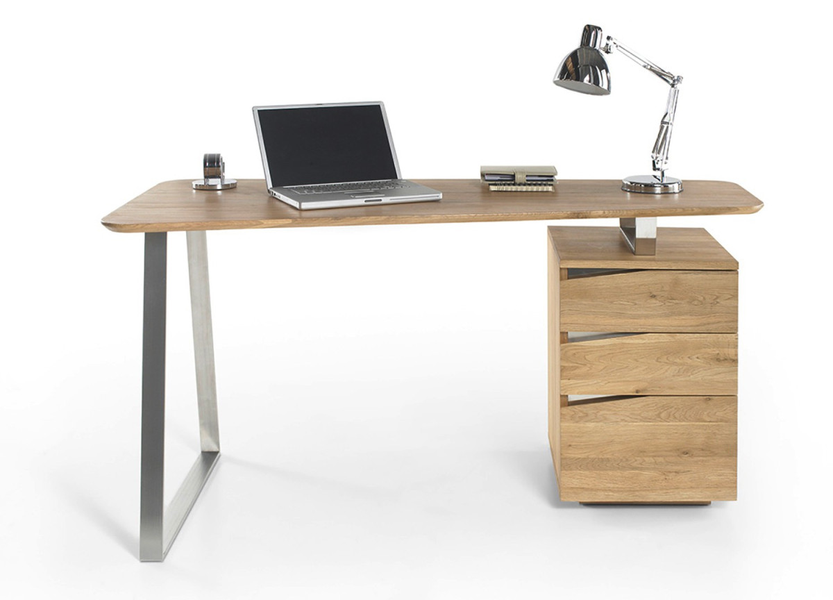 Bureau en chêne avec caisson